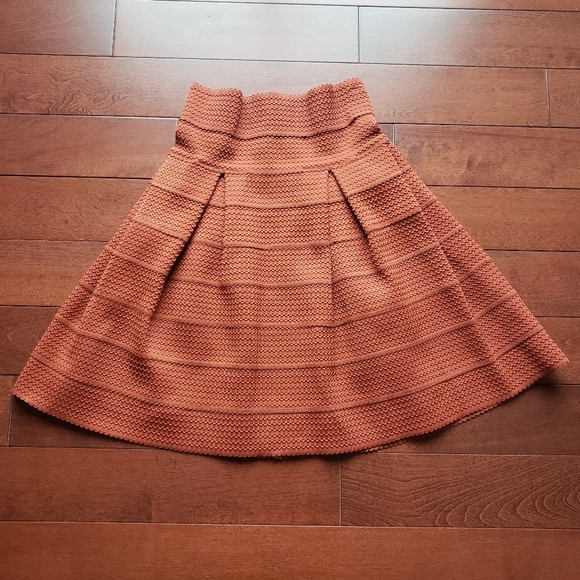 H&M Dresses & Skirts - H&M Rust Red Textured Pleat Skirt| Size XS
